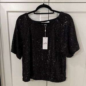 Lilly Pulitzer Black Sequin Blouse